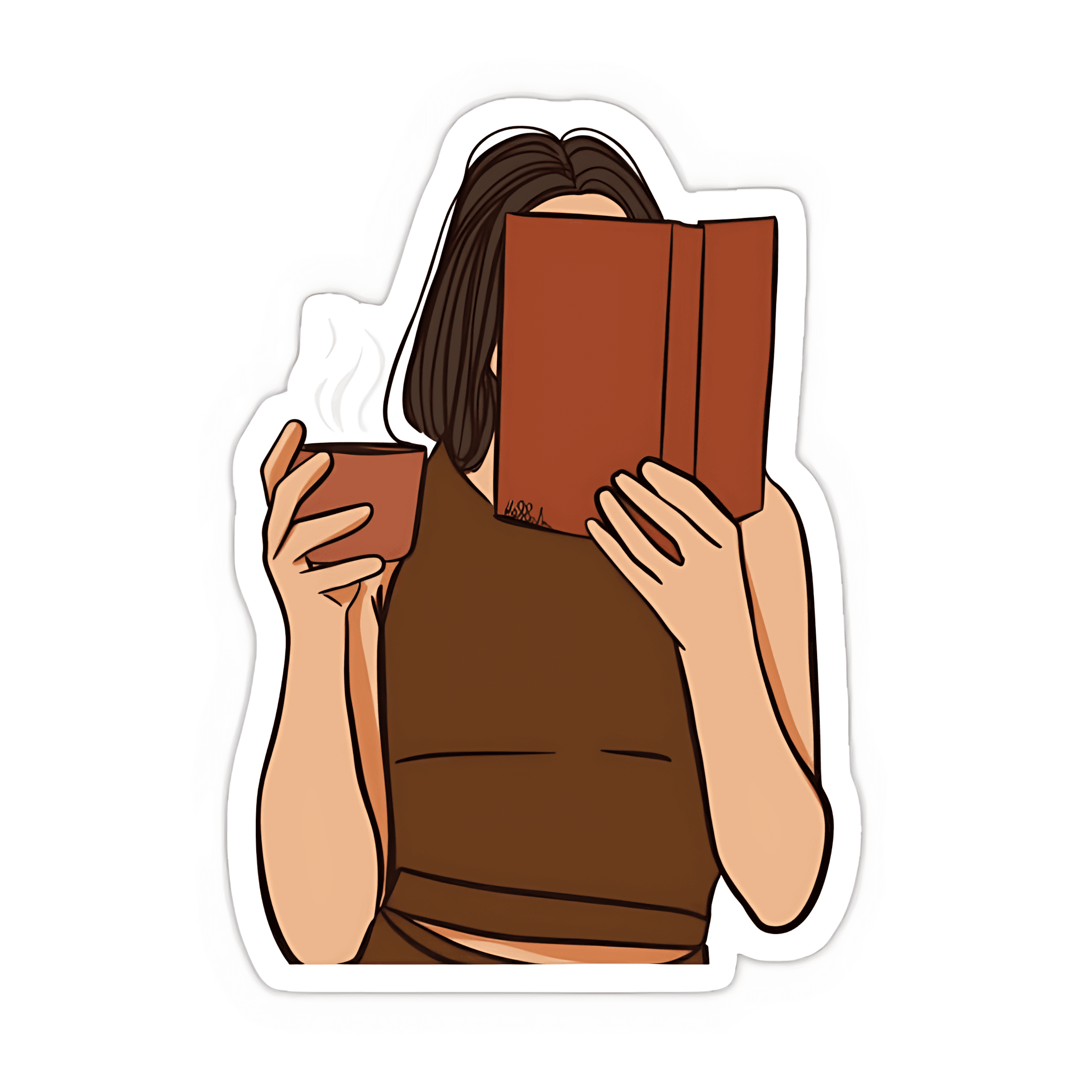 Book reading girl Sticker - sticckiz.com