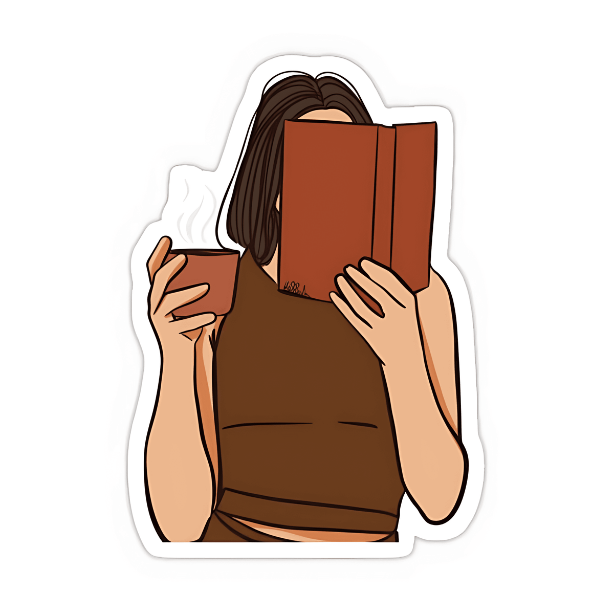 Book reading girl Sticker - sticckiz.com