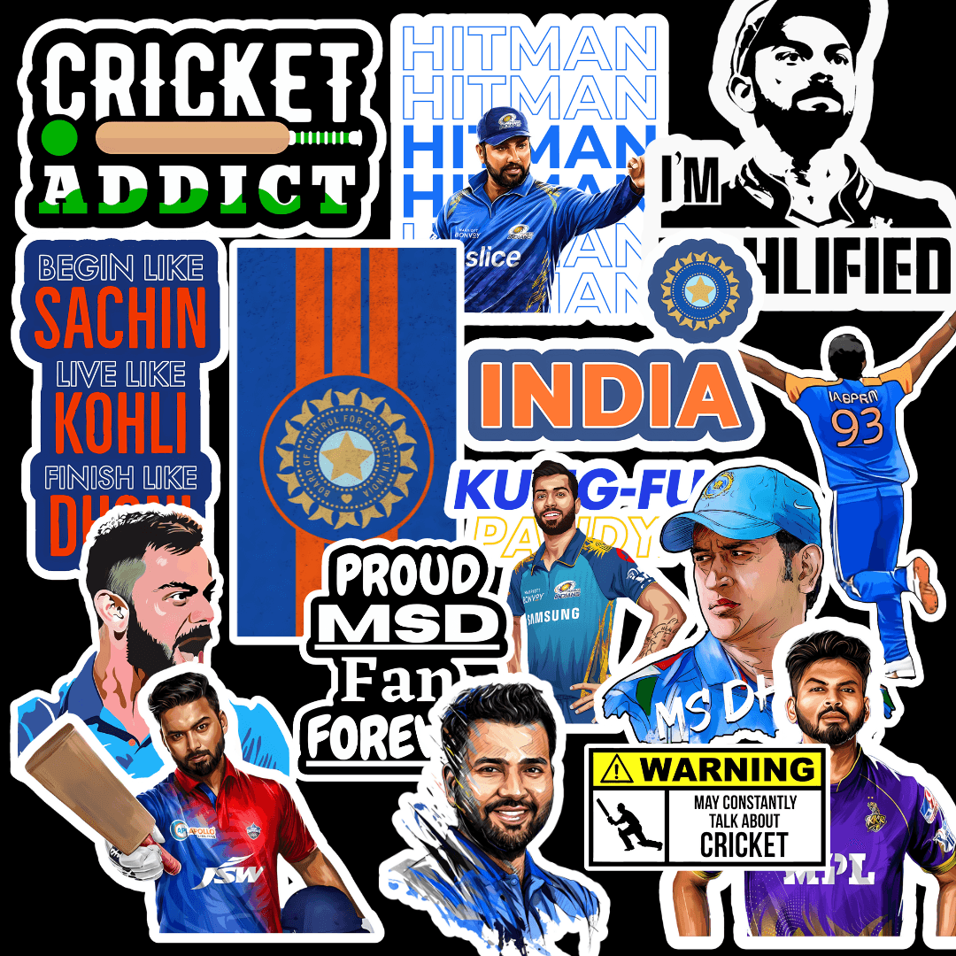 Indian Cricket Team Sticker ( Pack of 15 ) - sticckiz.com