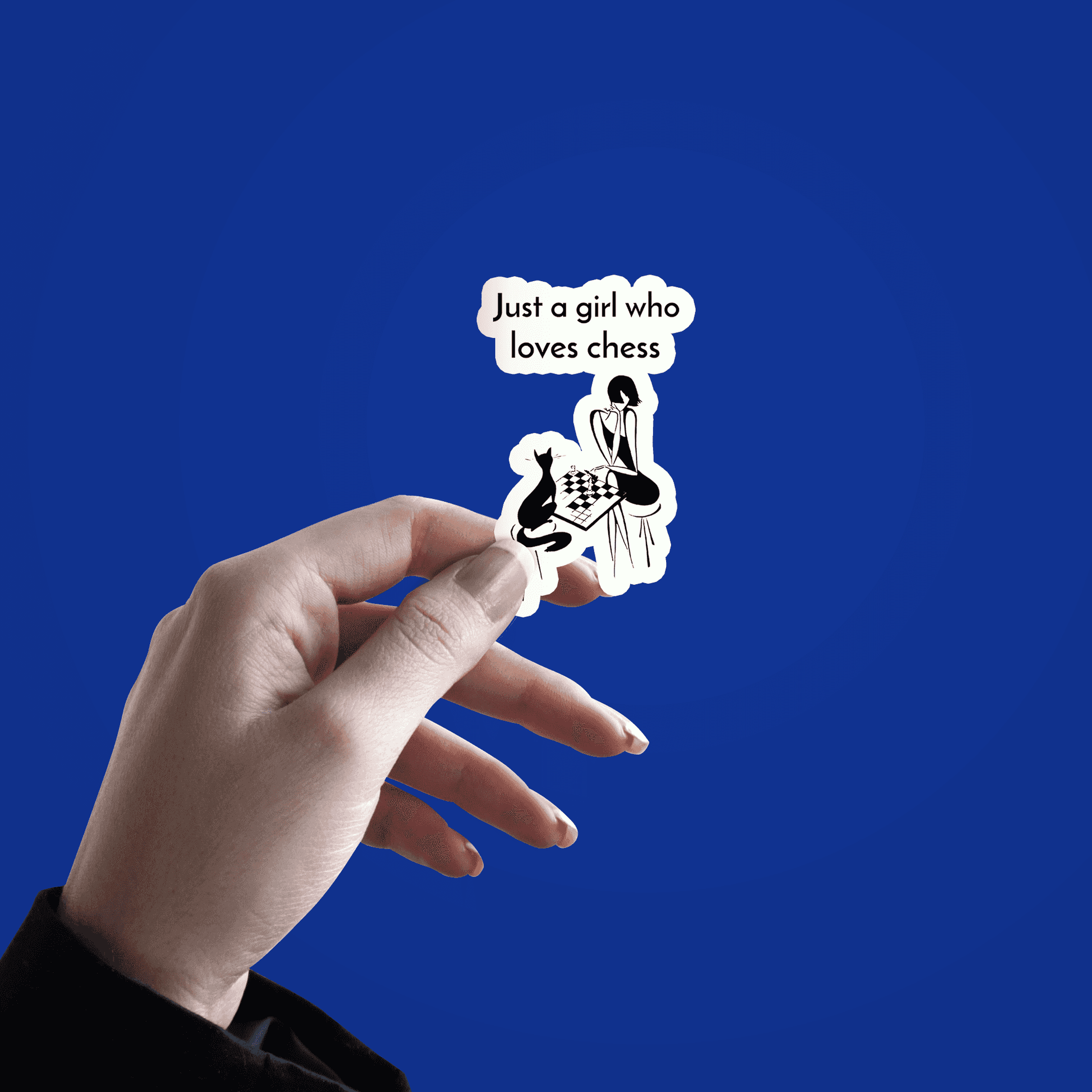 Girl who loves chess Sticker - sticckiz.com