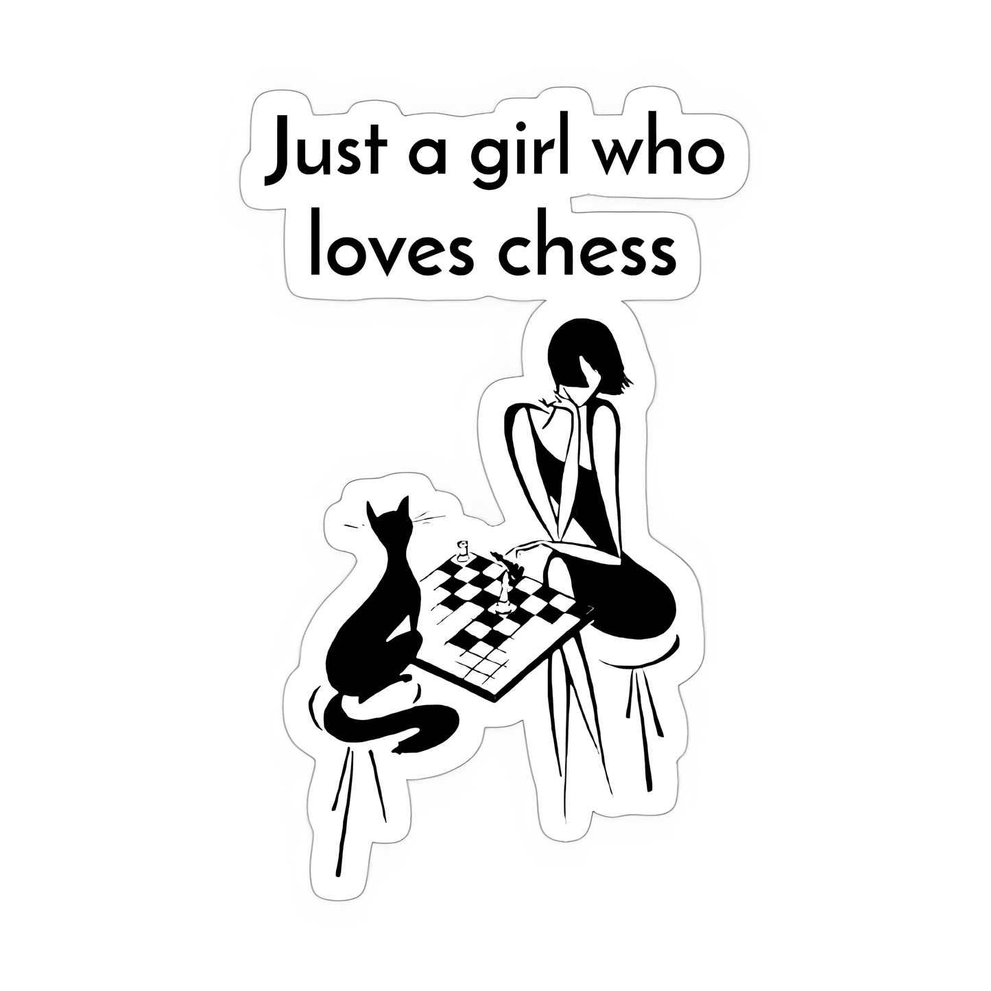 Girl who loves chess Sticker - sticckiz.com