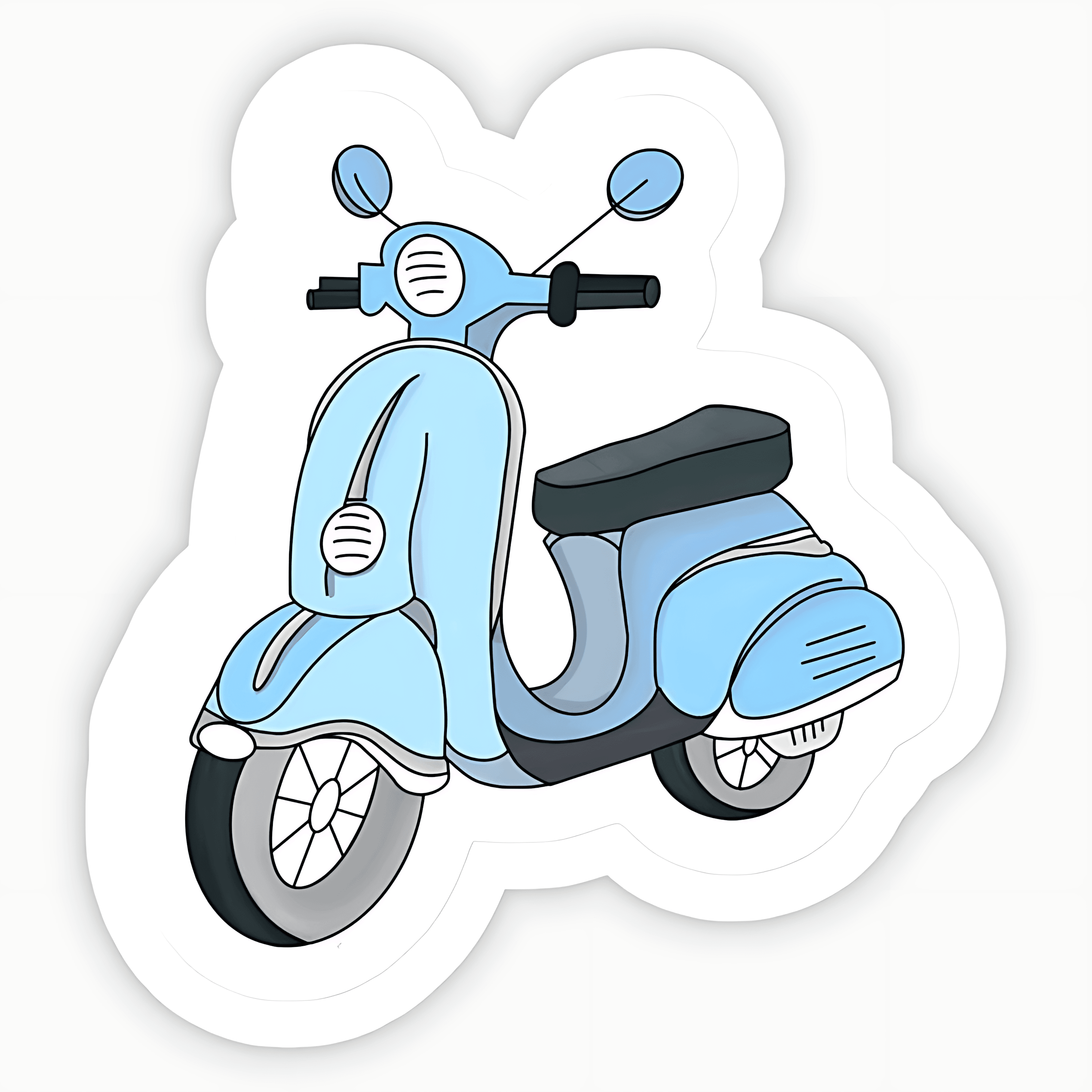 Classic blue Vespa scooter Sticker - sticckiz.com