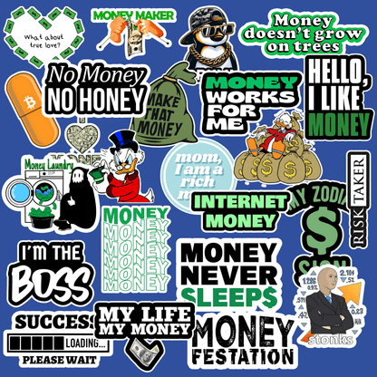 Money Lover Sticker ( Pack of 25 ) - sticckiz.com