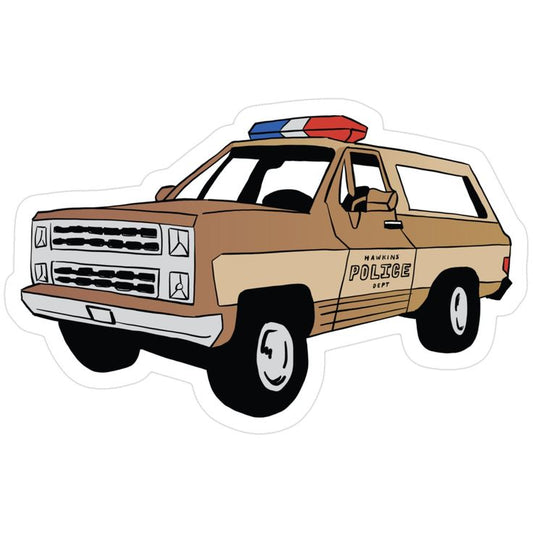 Netflix Stranger Things Hopper Police Ford Bronco Sticker