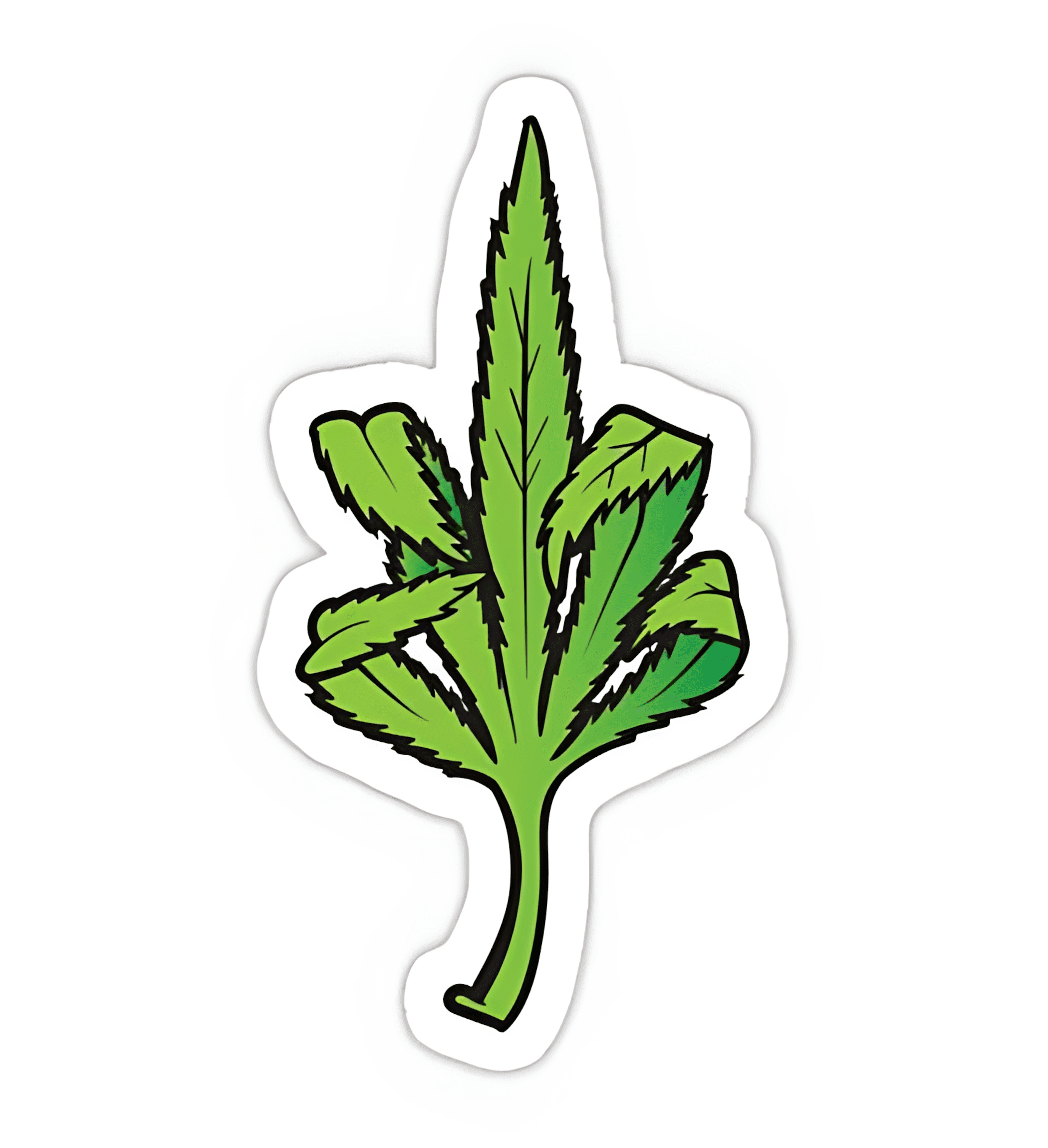 Weed Middle Finger Sticker - sticckiz.com