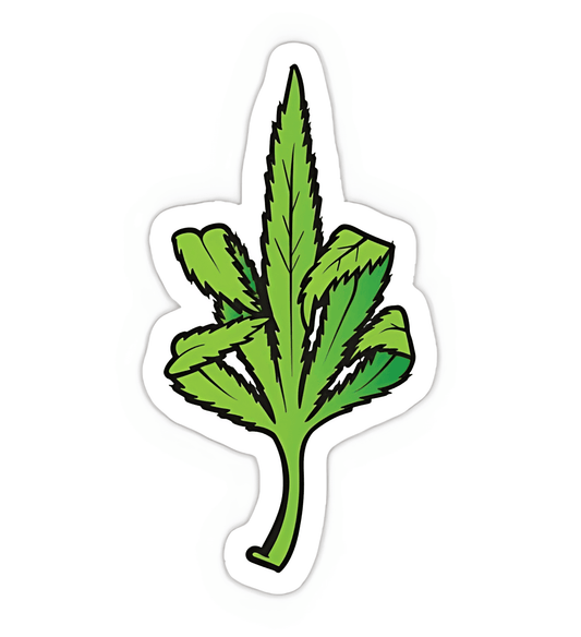 Weed Middle Finger Sticker - sticckiz.com
