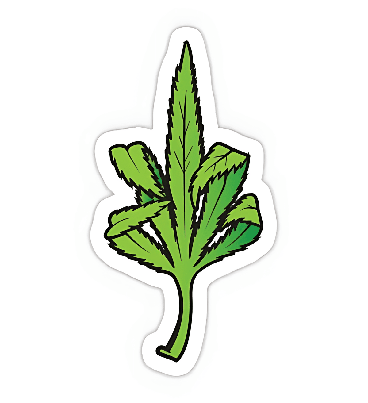Weed Middle Finger Sticker - sticckiz.com