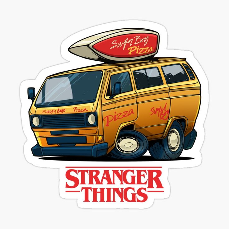 Pizza Surf From Stranger Things Sticker
