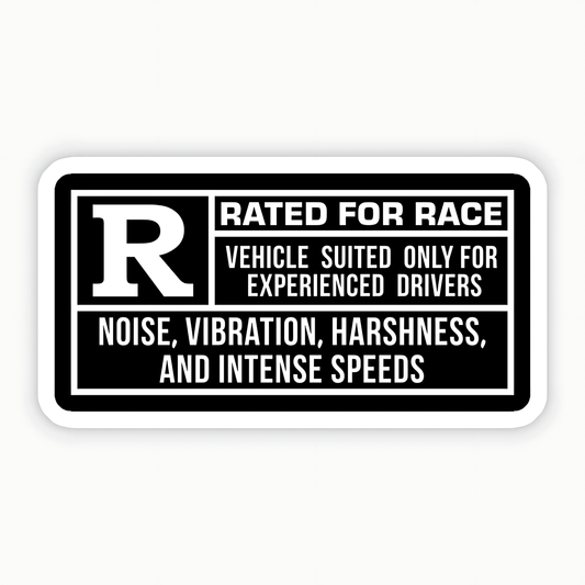 Rated R For Race Sticker - sticckiz.com