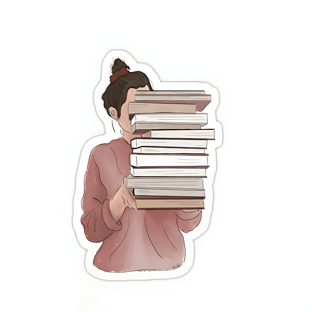 Gril with Book sticker - sticckiz.com