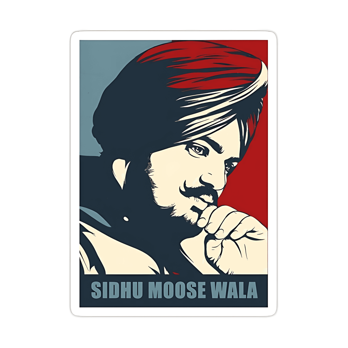 Moosewala Art card Sticker - sticckiz.com