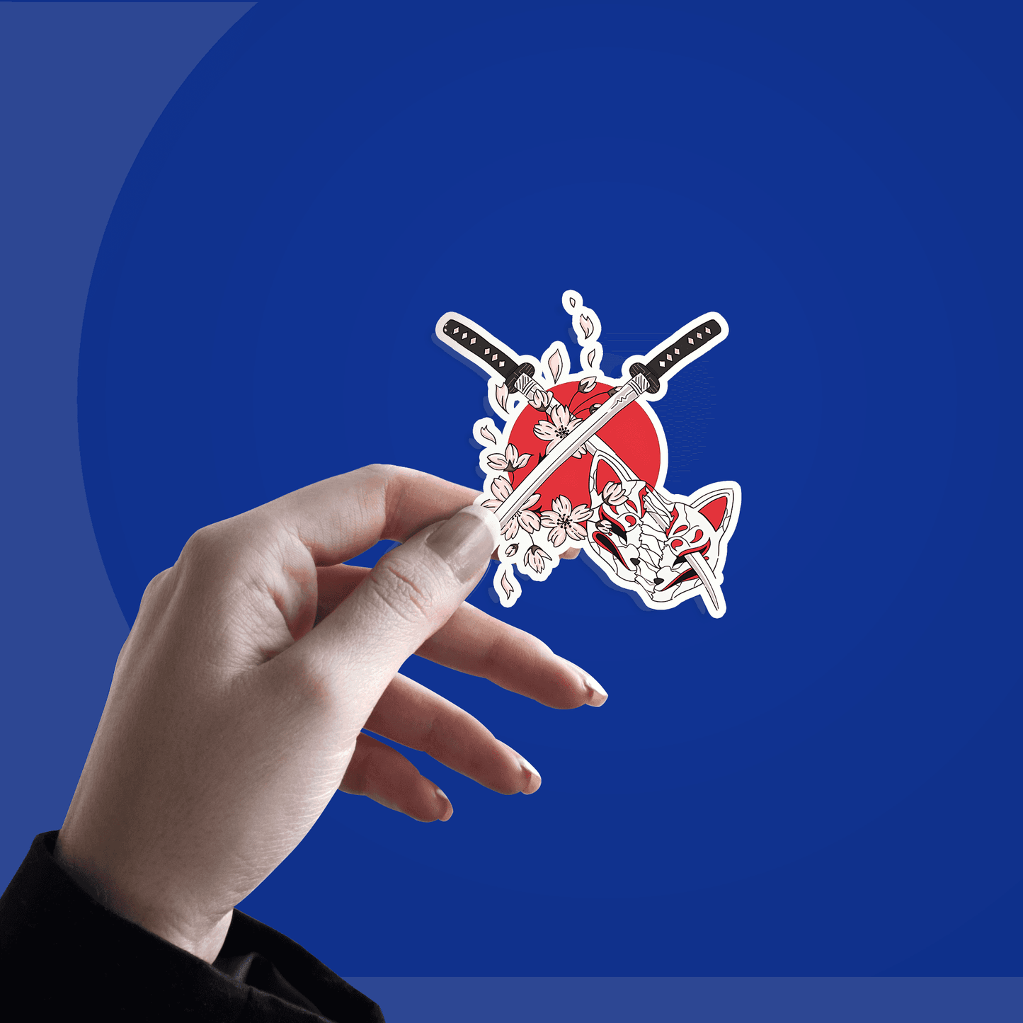Japan Style Katana Illustration Sticker - sticckiz.com