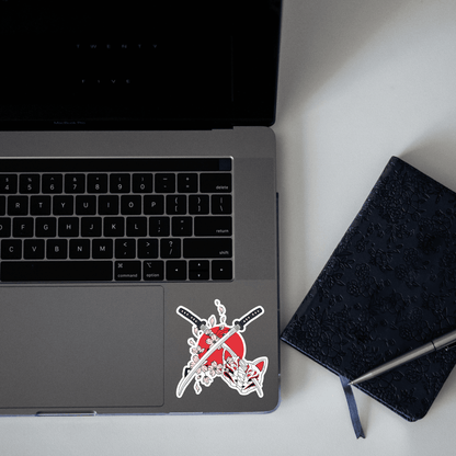 Japan Style Katana Illustration Sticker - sticckiz.com