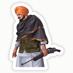 Moosewala Legend with Gun Sticker - sticckiz.com