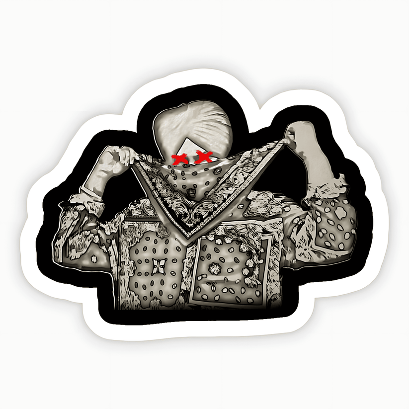 Moosewala Covering Face with Scarf Sticker – sticckiz.com