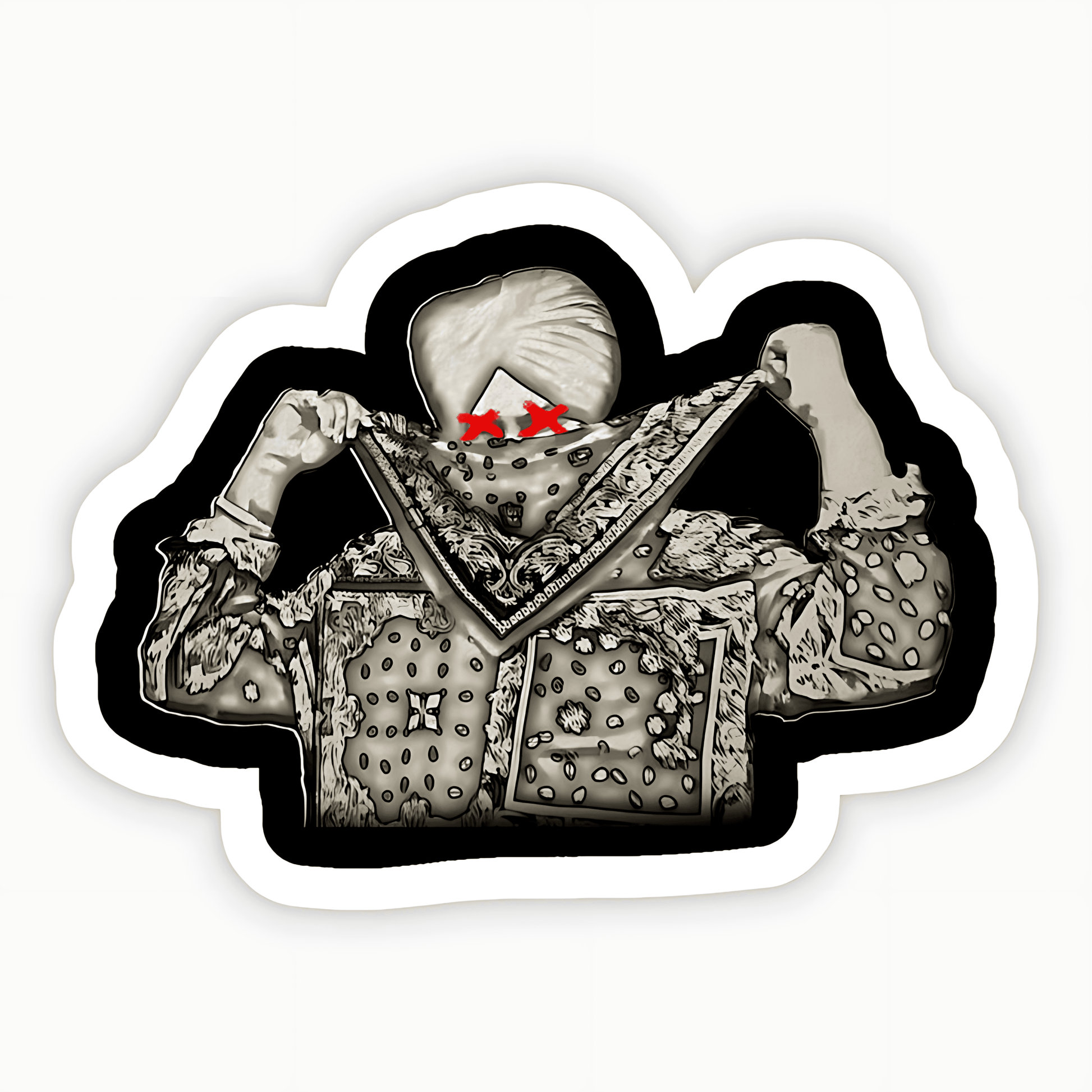 Moosewala Covering Face with Scarf Sticker - sticckiz.com