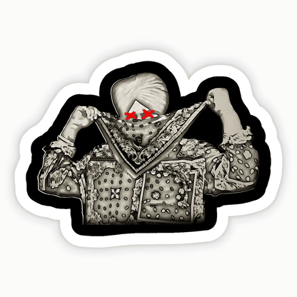 Moosewala Covering Face with Scarf Sticker - sticckiz.com
