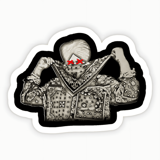 Moosewala Covering Face with Scarf Sticker - sticckiz.com