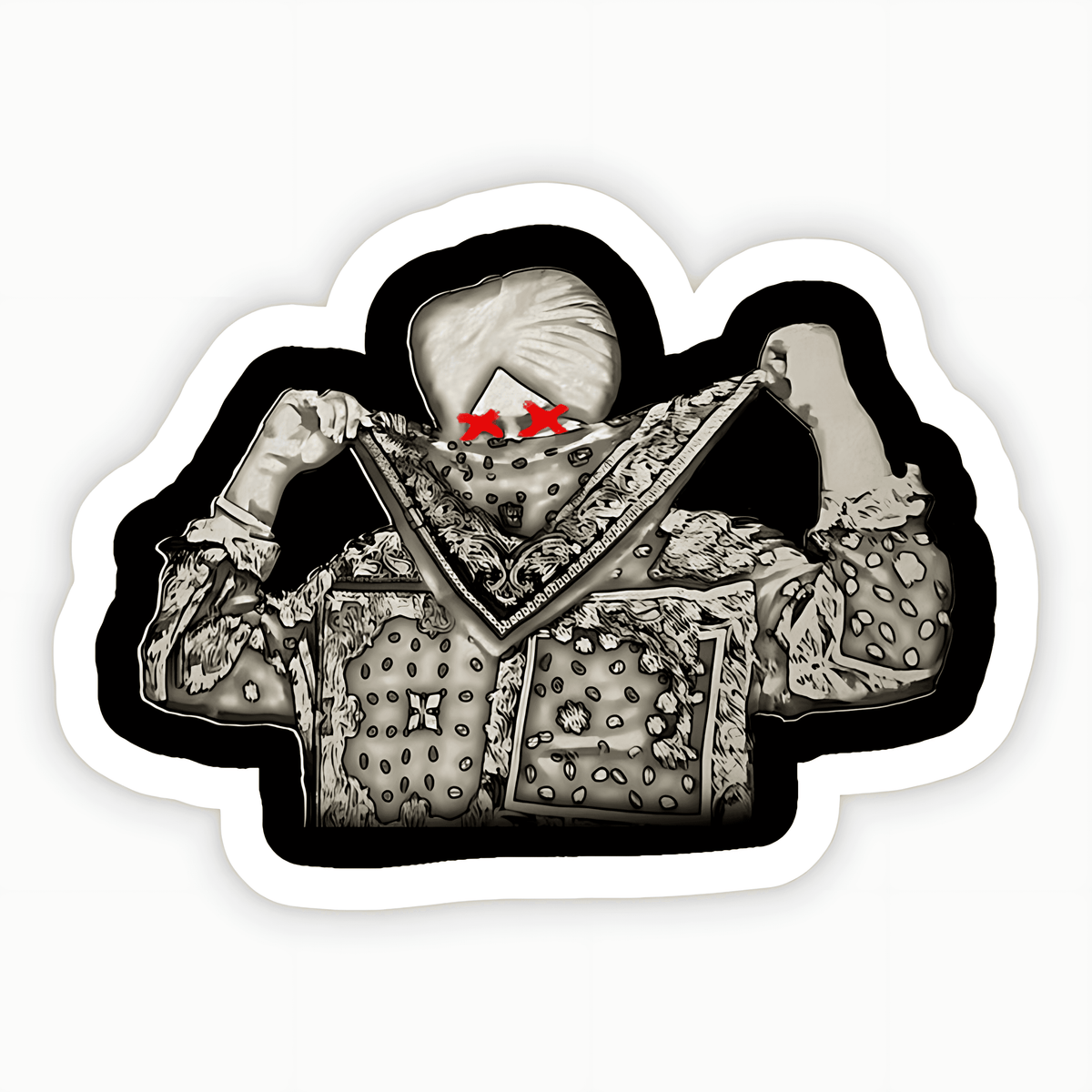 Moosewala Covering Face with Scarf Sticker - sticckiz.com