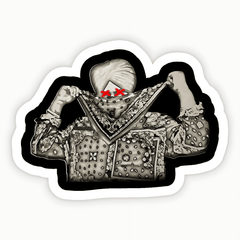 Moosewala Covering Face with Scarf Sticker - sticckiz.com