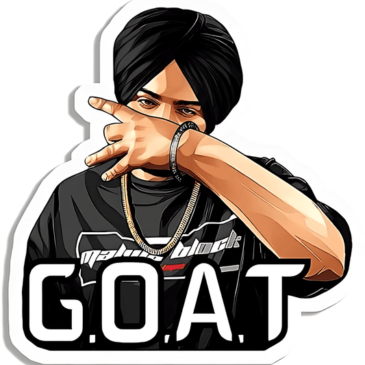 Sidhu Moosewala G.O.A.T Sticker - sticckiz.com