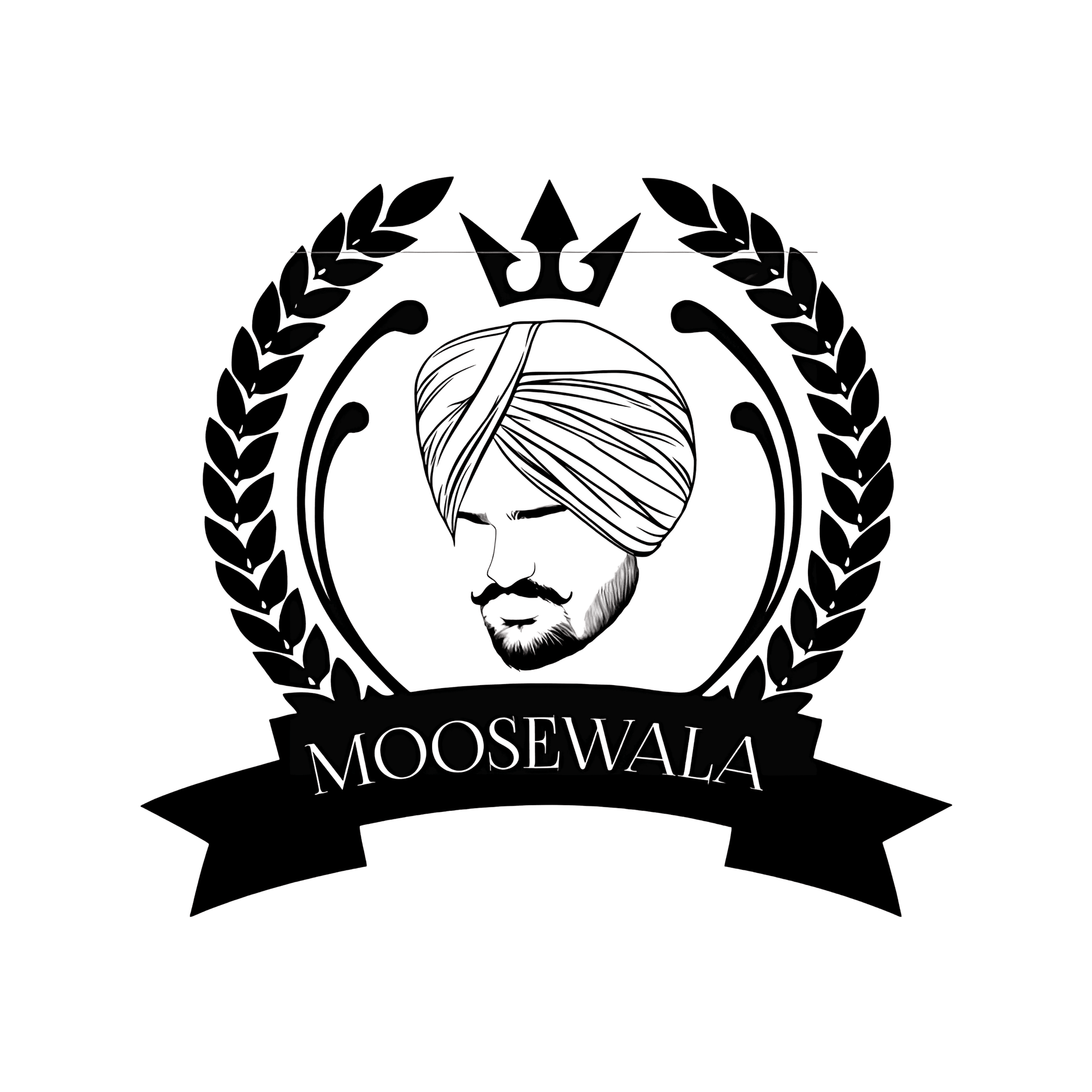Moosewala With Crown sticker - sticckiz.com