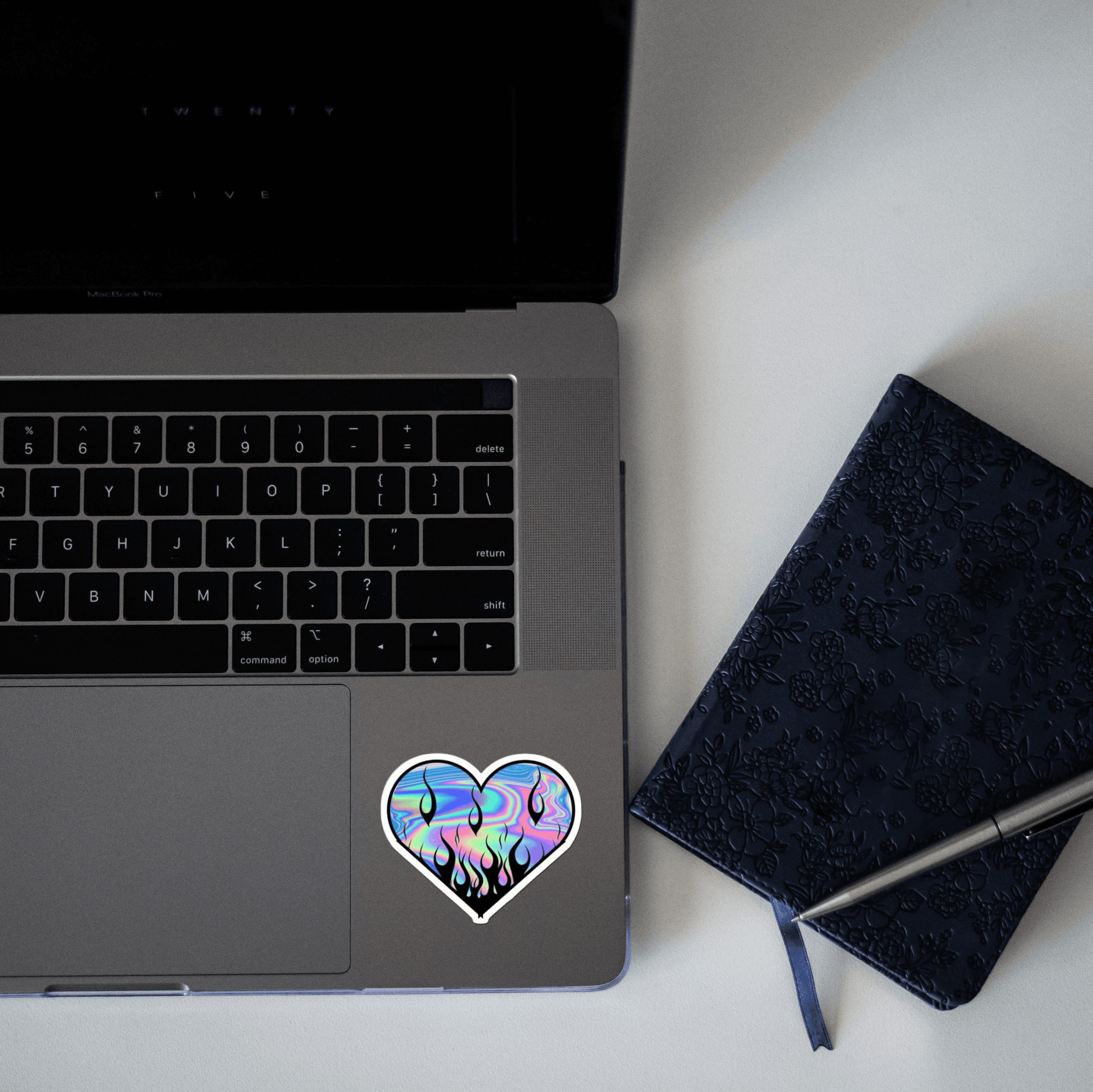 Heart With Flame Sticker - sticckiz.com