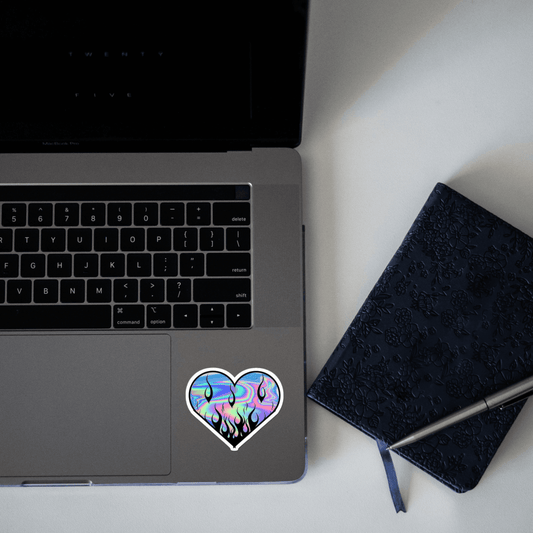 Heart With Flame Sticker - sticckiz.com