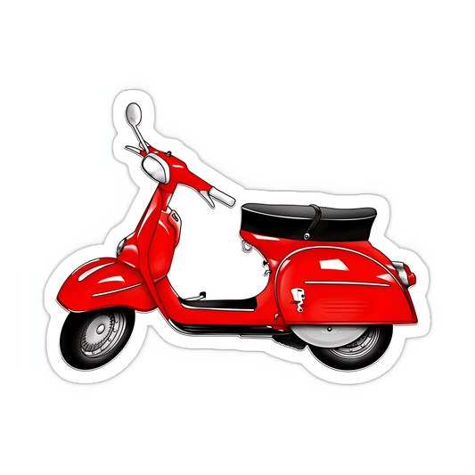 Red Scooter Sticker - sticckiz.com