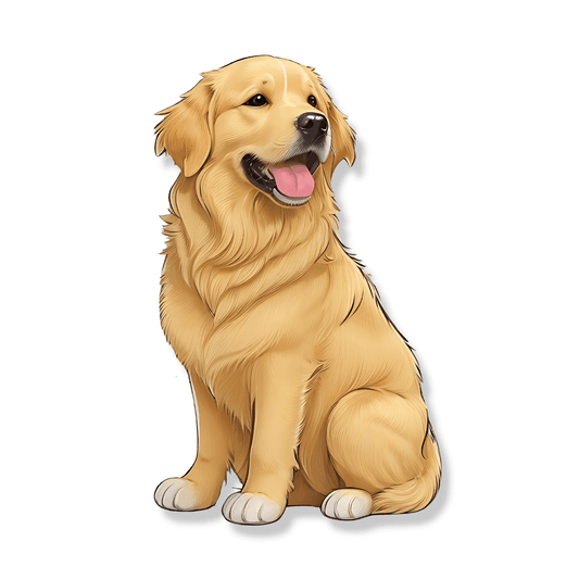 Happy Golden Retriever Sticker - sticckiz.com