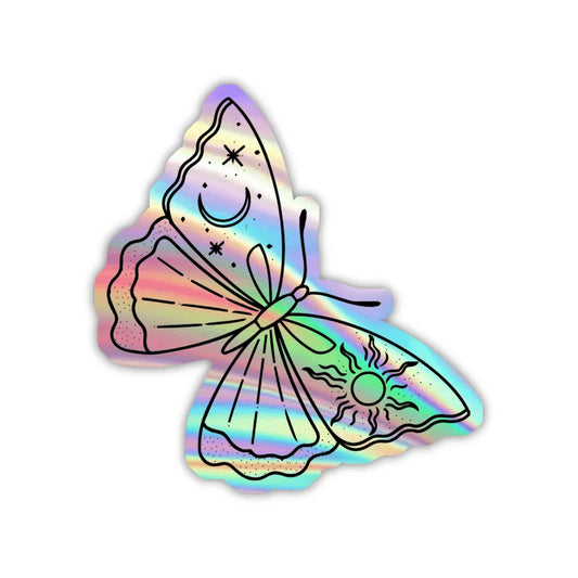 Aesthetic Butterfly Holographic Sticker - sticckiz.com