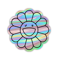 Happy Sunflower Holographic Sticker - sticckiz.com