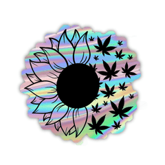 Sunflower Weed Holographic Sticker - sticckiz.com