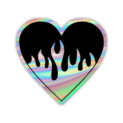 Heart With Fire Holographic Sticker - sticckiz.com