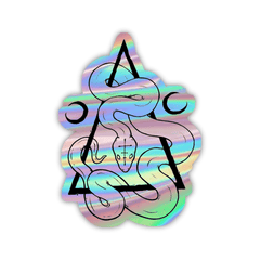 Snake on Triangle Holographic Sticker - sticckiz.com