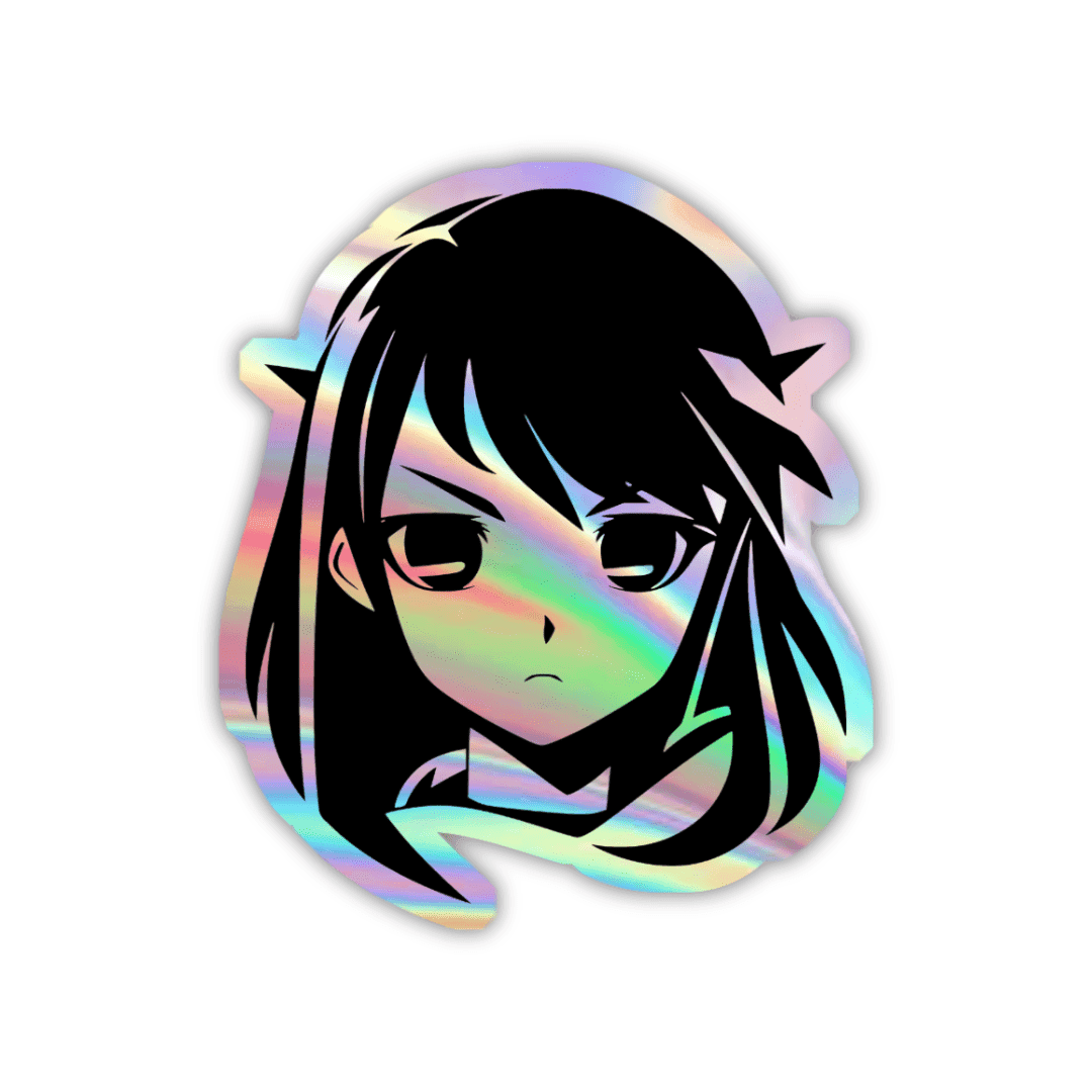 Japanese Anime Girl SVGs Holographic Sticker - sticckiz.com