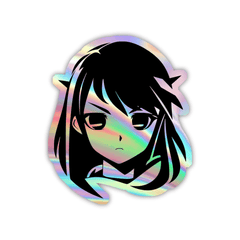 Japanese Anime Girl SVGs Holographic Sticker - sticckiz.com