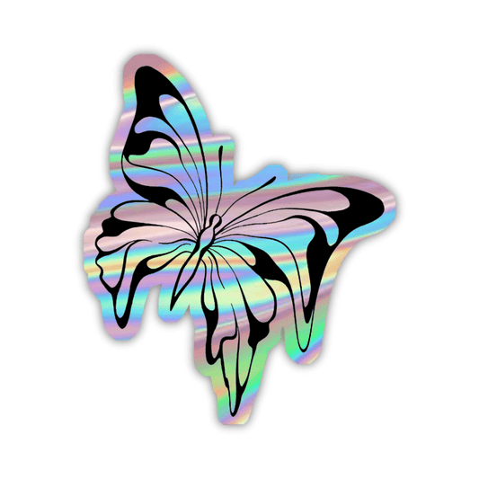 Melting butterfly Holographic Sticker - sticckiz.com
