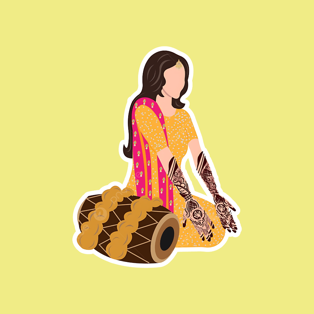 Haldi Powder Sticker Graphics Haldi ceremony v2 sticker – sticckiz.com