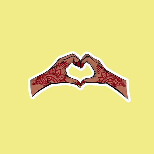 Indian hand making heart Sticker - sticckiz.com