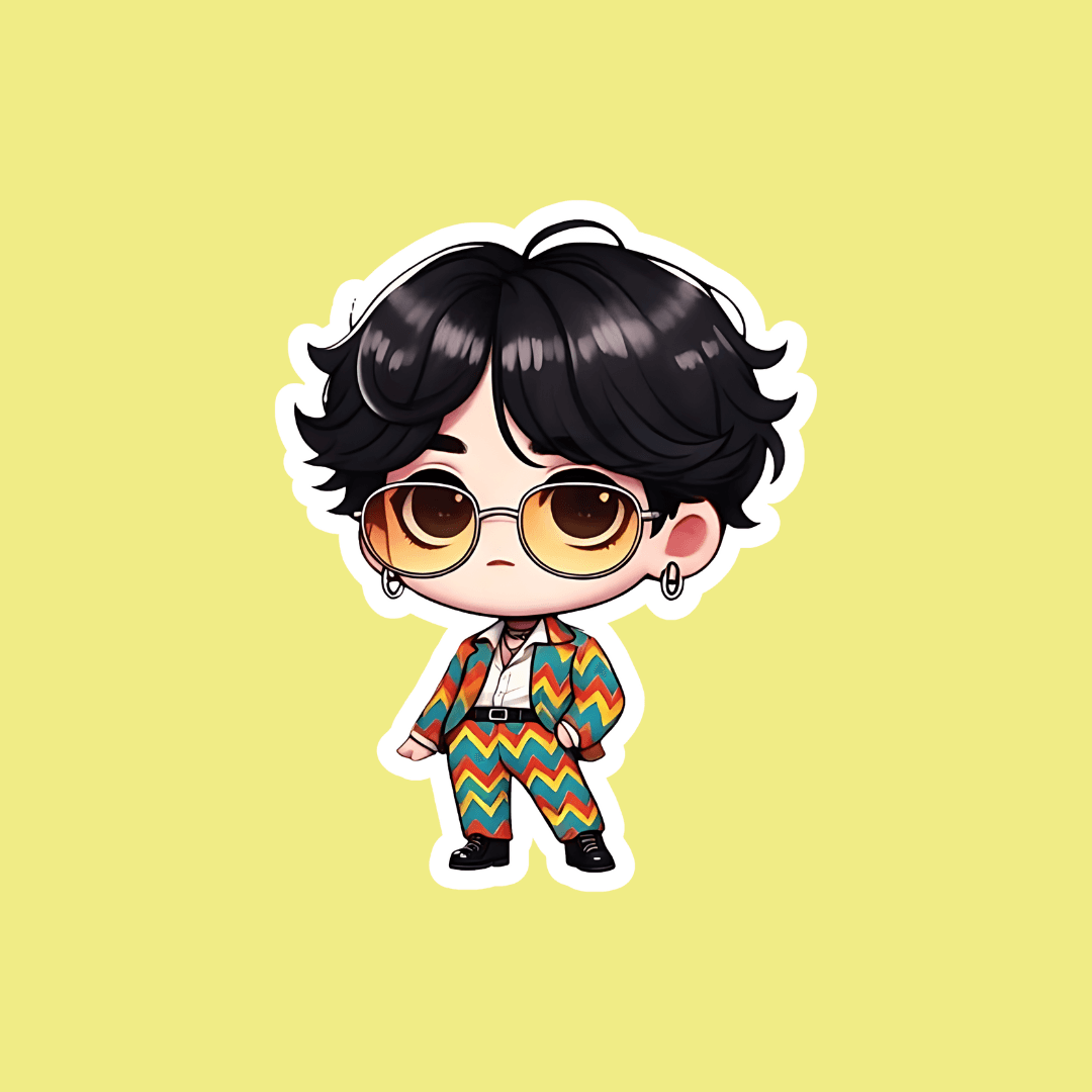 Korean star animated V3 sticker - sticckiz.com