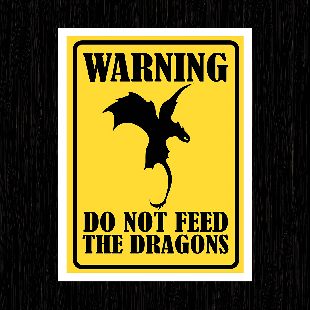 Warning do not feed dragons poster - sticckiz.com