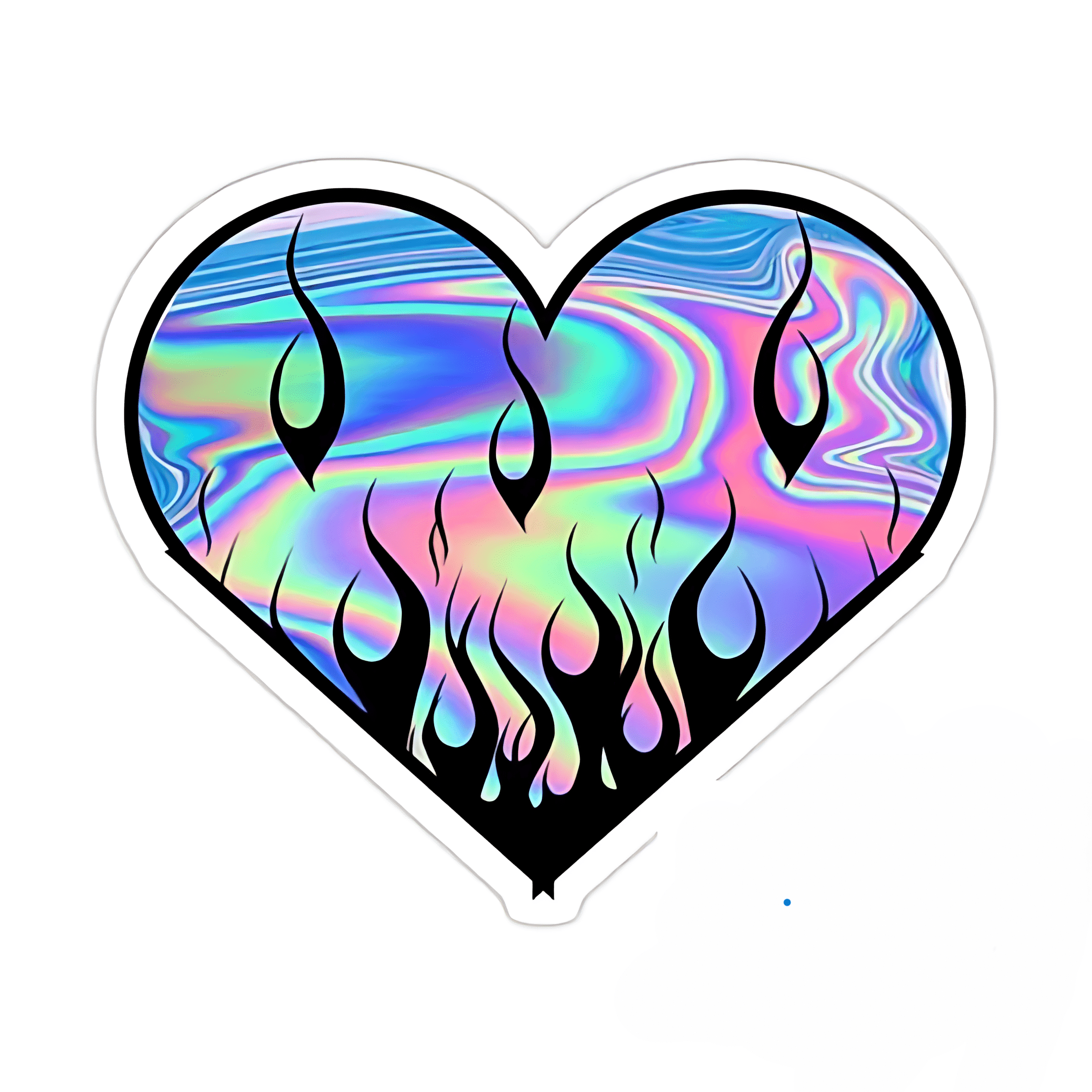 Heart With Flame Sticker - sticckiz.com