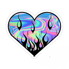 Heart With Flame Sticker - sticckiz.com