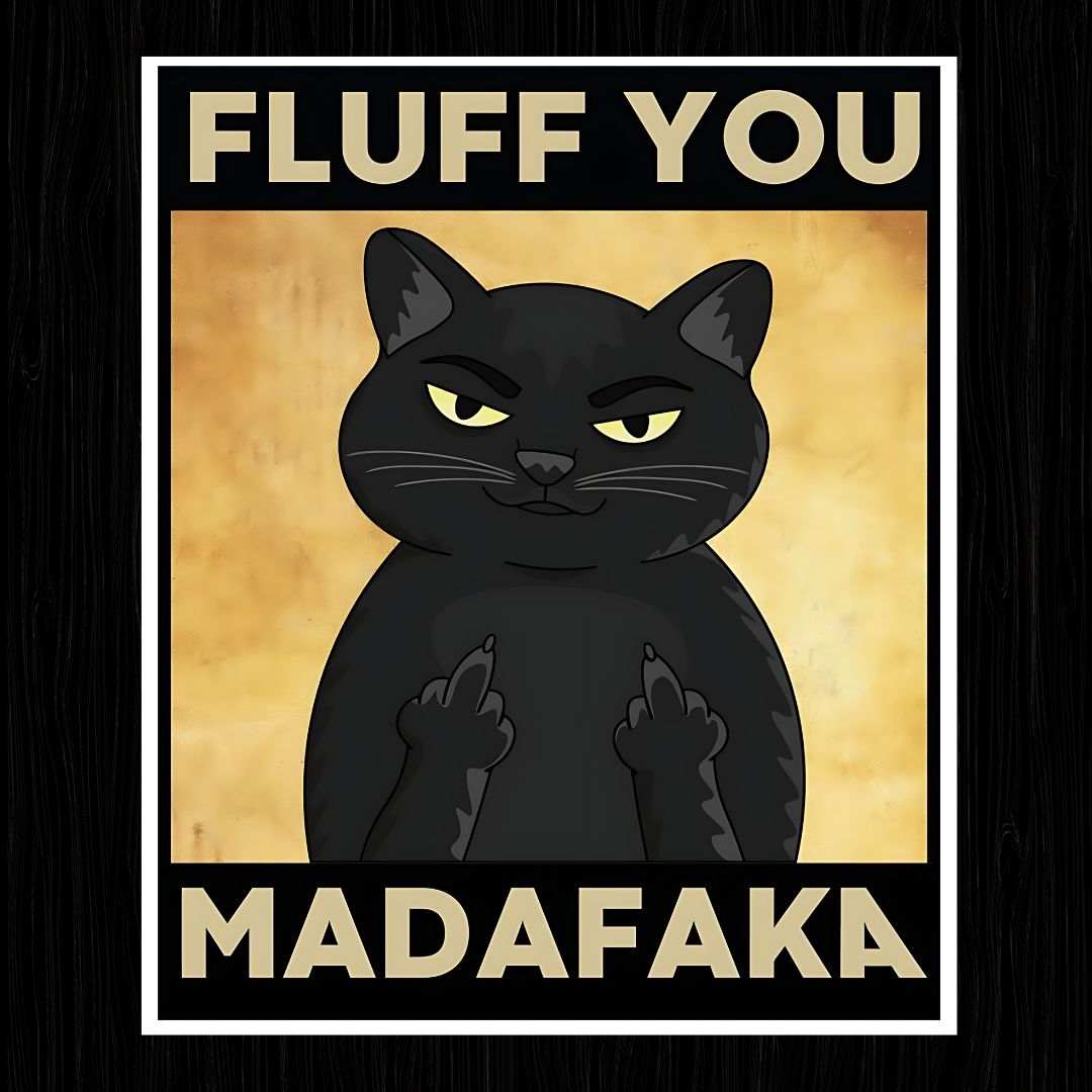 FLUFF YOU MADAFAKA CAT Poster - sticckiz.com