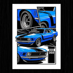 BOSS 302 MUSTANG Poster - sticckiz.com