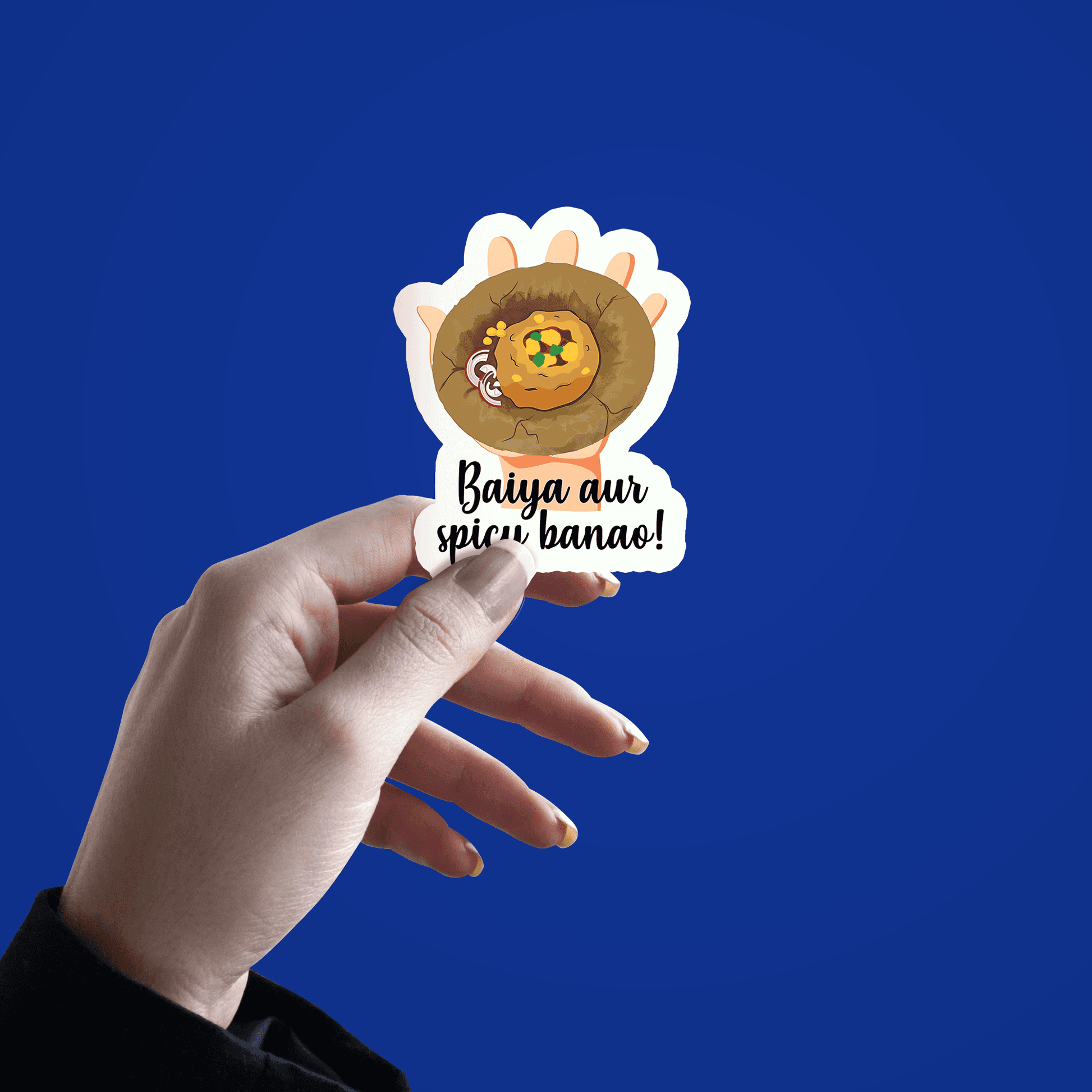 Baiya Or Spicy Banao Sticker - sticckiz.com