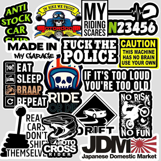 bike + car Sticker ( Pack of 15 ) - sticckiz.com