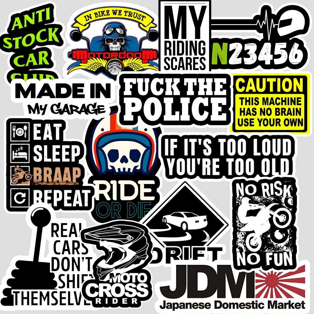 bike + car Sticker ( Pack of 15 )