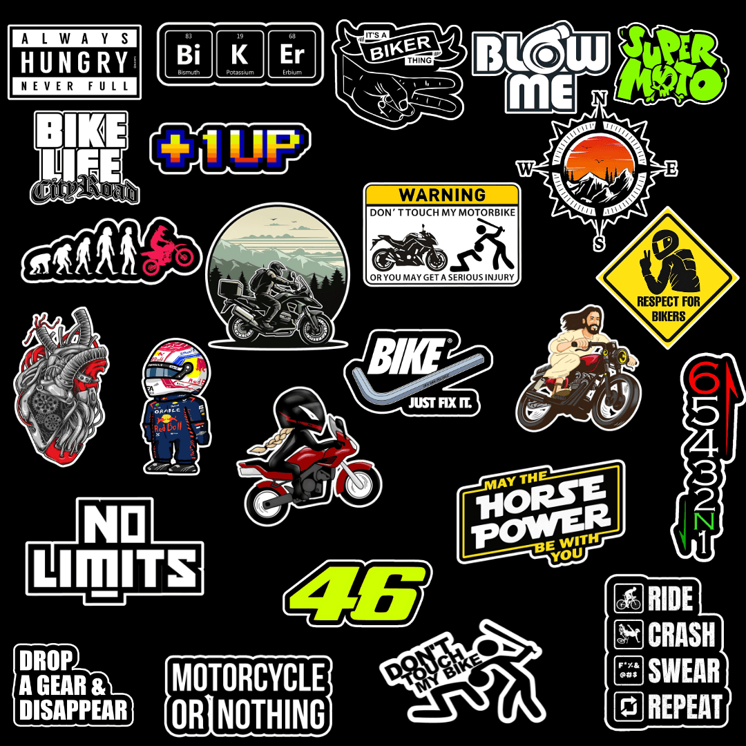 Biker Sticker Combo (25 Stickers) - sticckiz.com